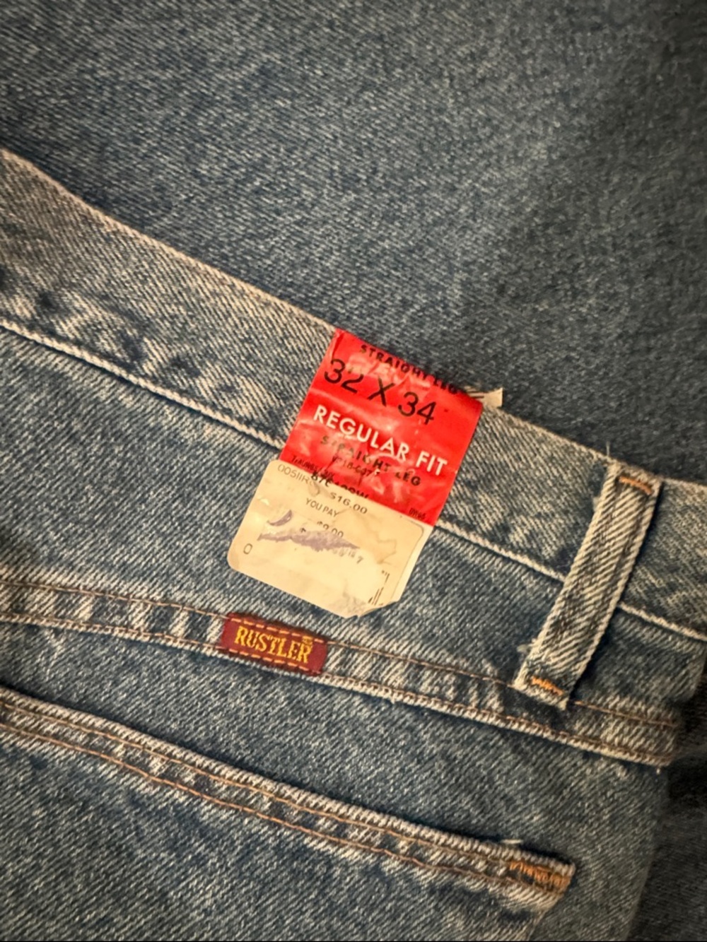 Rustler Denim Jeans in Blue with Red Tag - Picture 2 of 2